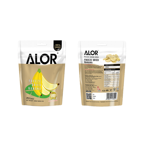 ALOR Freeze Dried Banana, 15g (6 or 12 packs)