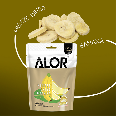 ALOR Freeze Dried Banana, 15g (6 or 12 packs)