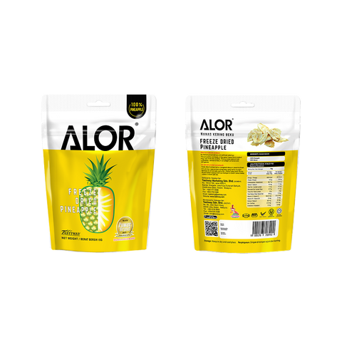 ALOR Freeze Dried Pineapple, 15g (6 or 12 packs)