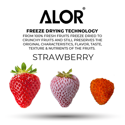 ALOR Freeze Dried Strawberry, 15g (6 or 12 packs)