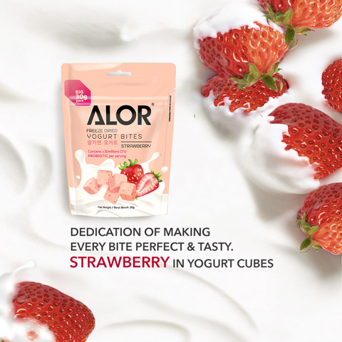 ALOR Freeze Dried Yogurt Strawberry, 15g (6 or 12 packs)