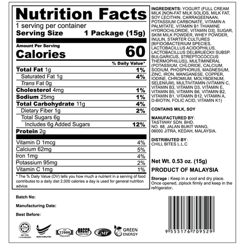 ALOR Little Finger Baby Yogurt Melt Milk, 15g (6 or 12 packs)