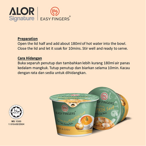ALOR Easy Finger Instant Pumpkin Soup, 30g (8 Packs)