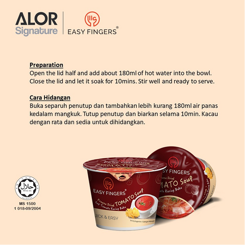 ALOR Easy Finger Instant Tomato and Beet Soup, 30g (8 Packs)