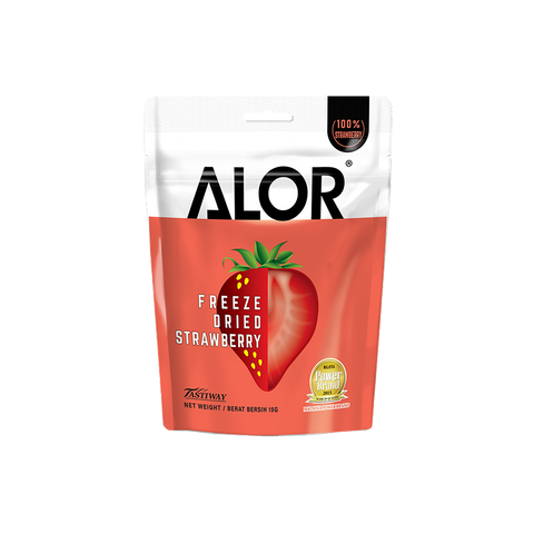 ALOR Freeze Dried Strawberry, 15g (6 or 12 packs)